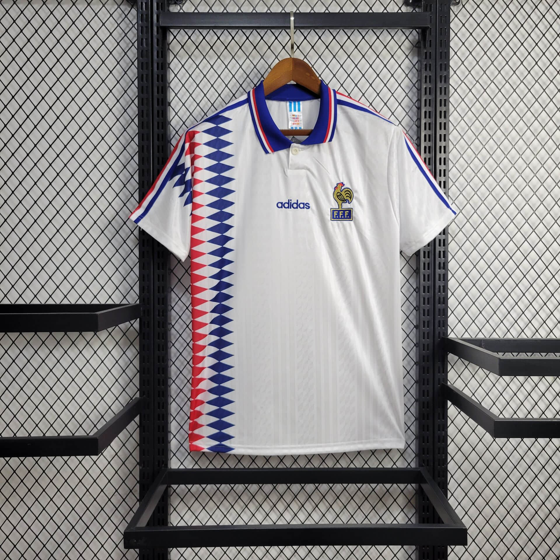 04f831a04507cdb76e6ddb7e21da0dc3.jpg 1994 Retro France Away Football Shirt 1:1 Thai Quality - Image 1