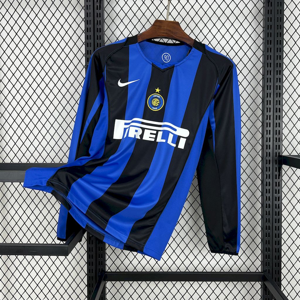 056b972a683c9f4ea0ddac829dba98cb.jpg 2004/2005 Retro Long Sleeve Inter Milan Home Football Shirt 1:1 Thai Qualit - Image 1