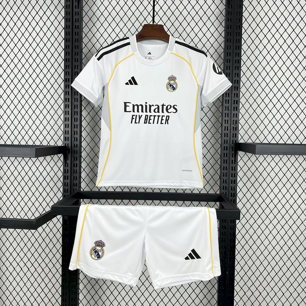 25daa97476d5a6b5b62a19e324af5b36.webp 2025/2026 Real Madrid Home Football Shirt Kids Size 1:1 Thai Quality - Image 1