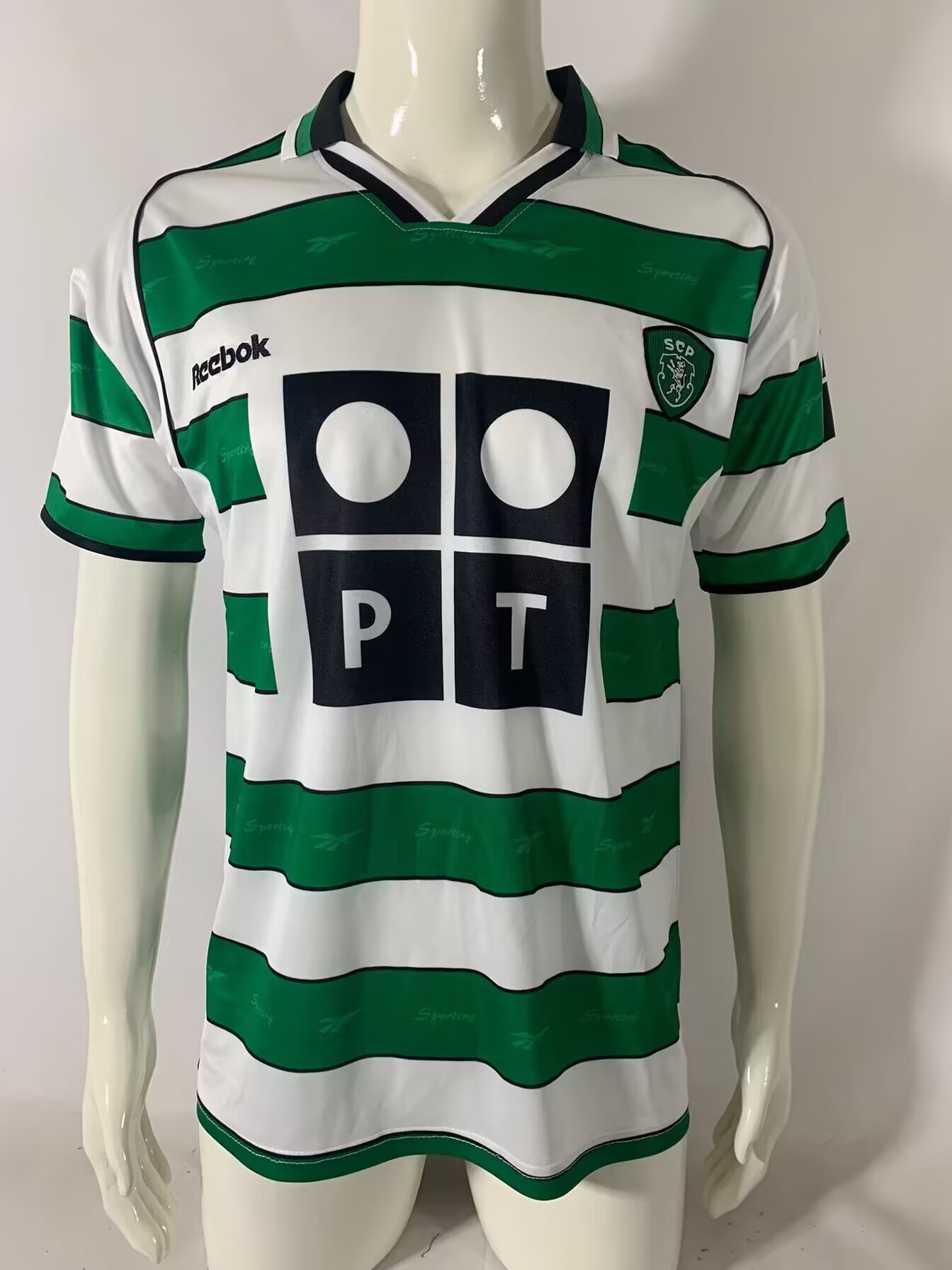 26d20db32e253fcdcbae5b8cf4fb5d9a.jpg 2001/2002 Retro Sporting Lisbon Home Football Shirt 1:1 Thai Quality - Image 1