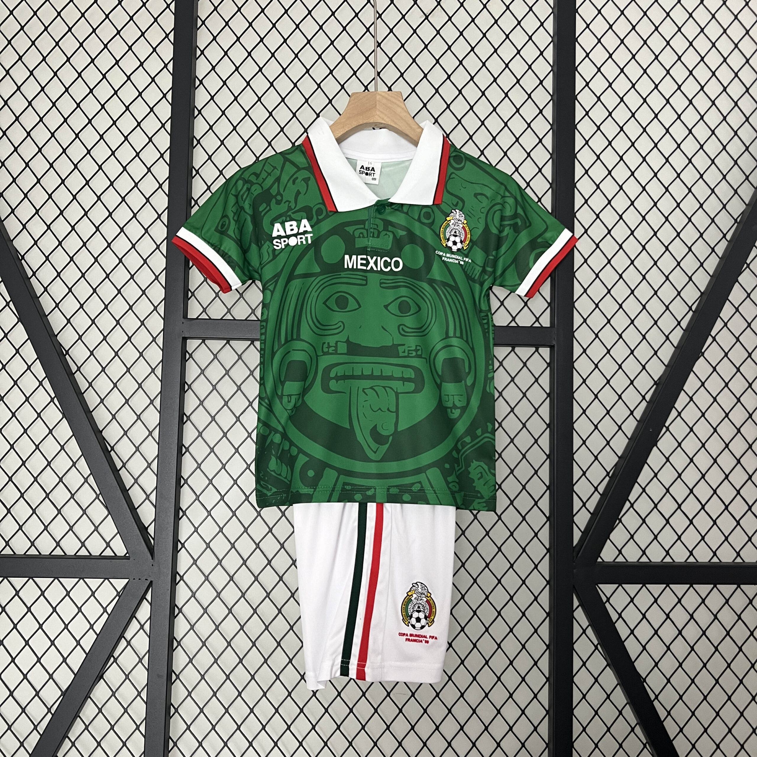 2a3364e407d3fb0ce003697cee0783cf.jpeg 1998 Retro Mexico Home Football Shirt Kids Size 1:1 Thai Quality - Image 1