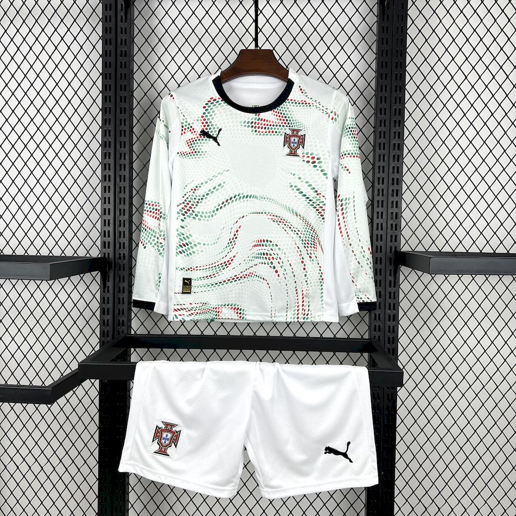 2a9a74d2b1c298fe8dd7c36037a84645.jpg 2025 Long Sleeve Portugal Away Football Shirt Kids Size 1:1 Thai Quality - Image 1