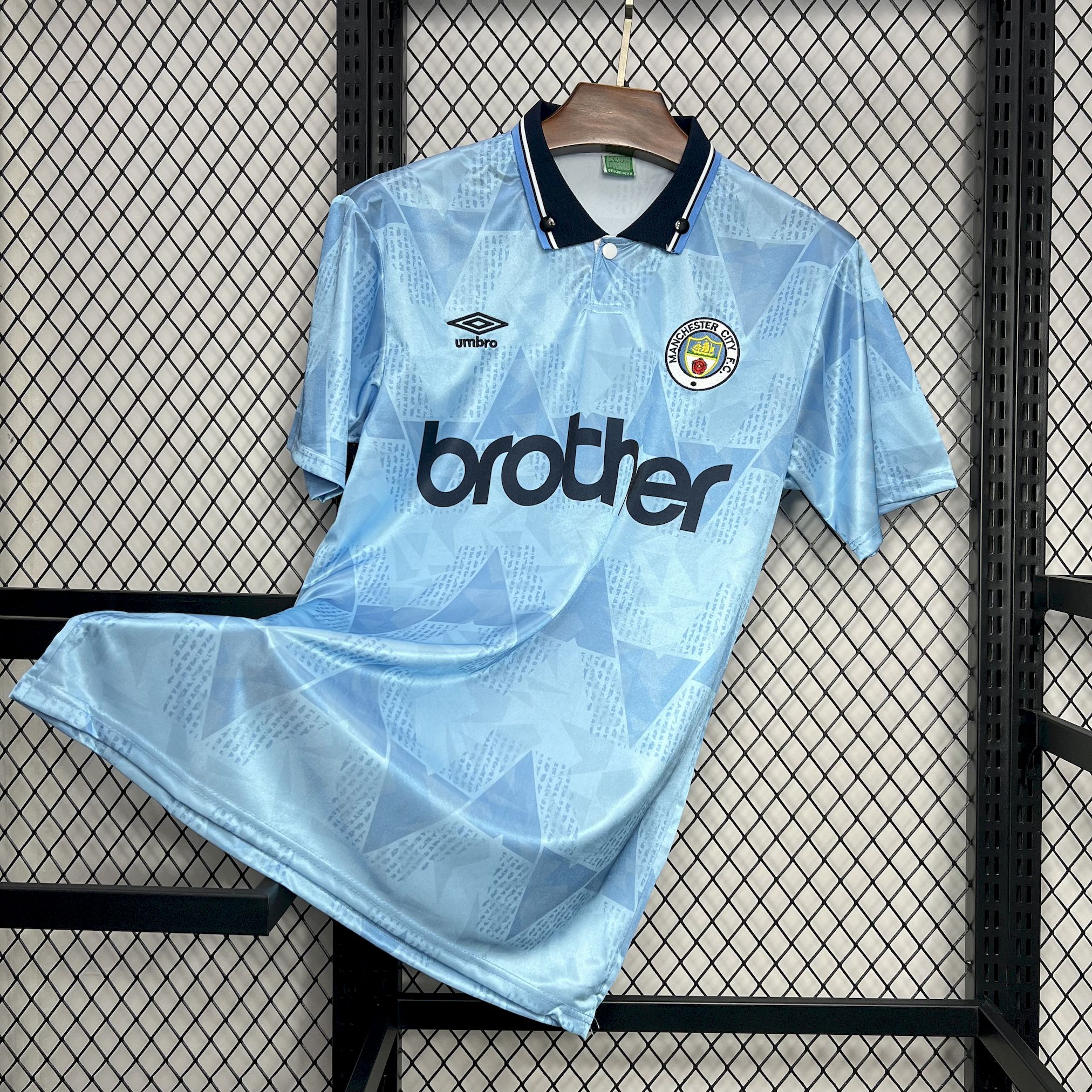 3082088185575ac792a88e1dfb9d0e0d.jpg 1989/1991 Retro Manchester City Home Football Shirt 1:1 Thai Quality - Image 1