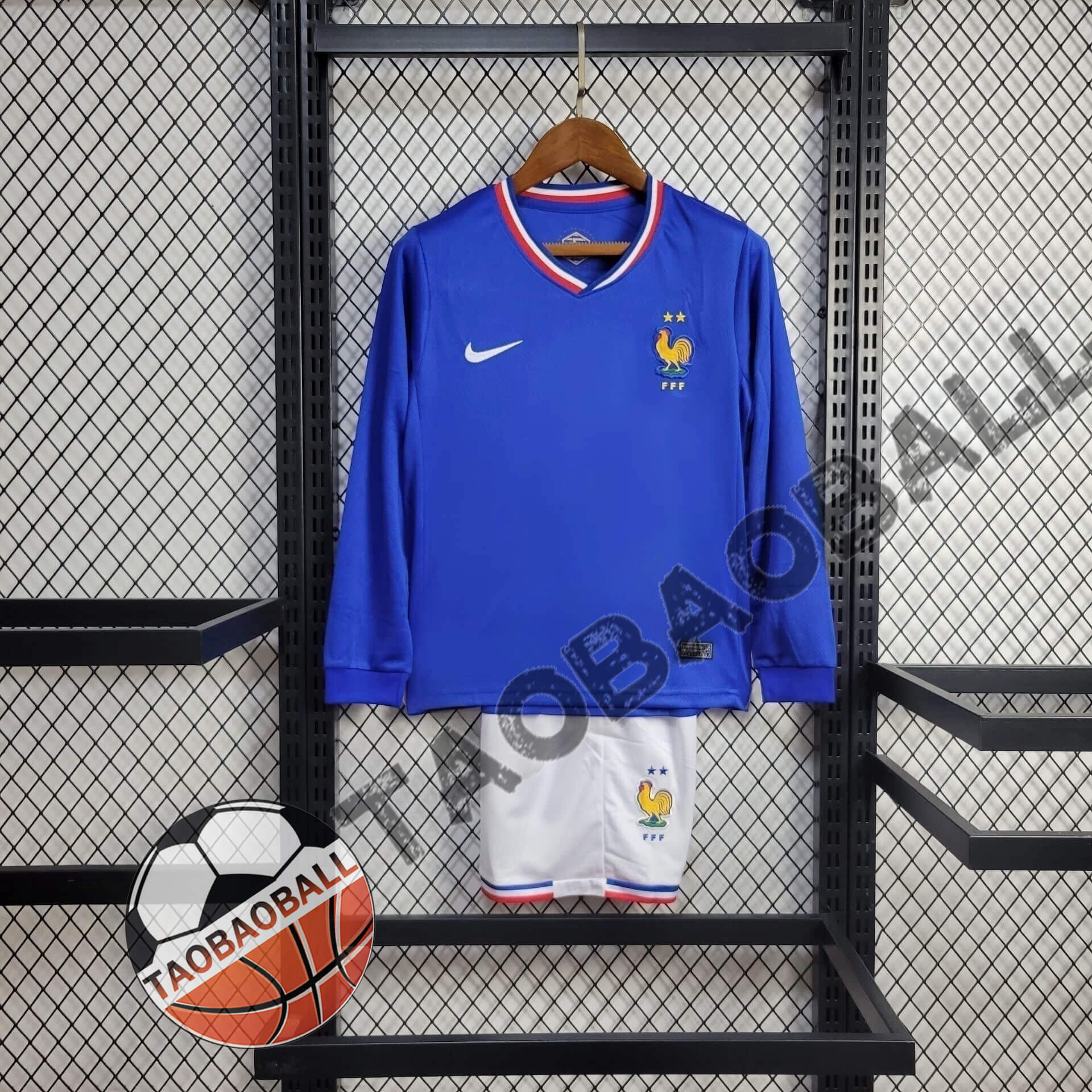 382b86d08f50d7380a4b17a324e570cd.jpg 2024 Long Sleeve France Home Football Shirt Kids Size 1:1 Thai Quality - Image 1
