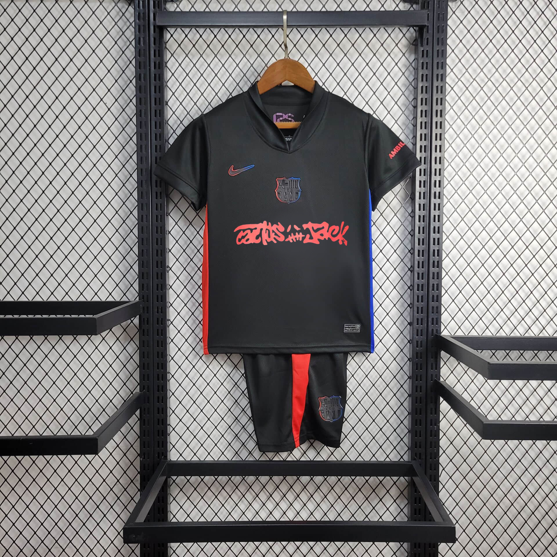 3b41279ab2186011549f5b13752b843e.jpg 2024/2025 Barcelona x Travis Scott Away Football Shirt Kids Size 1:1 Thai Quality - Image 1