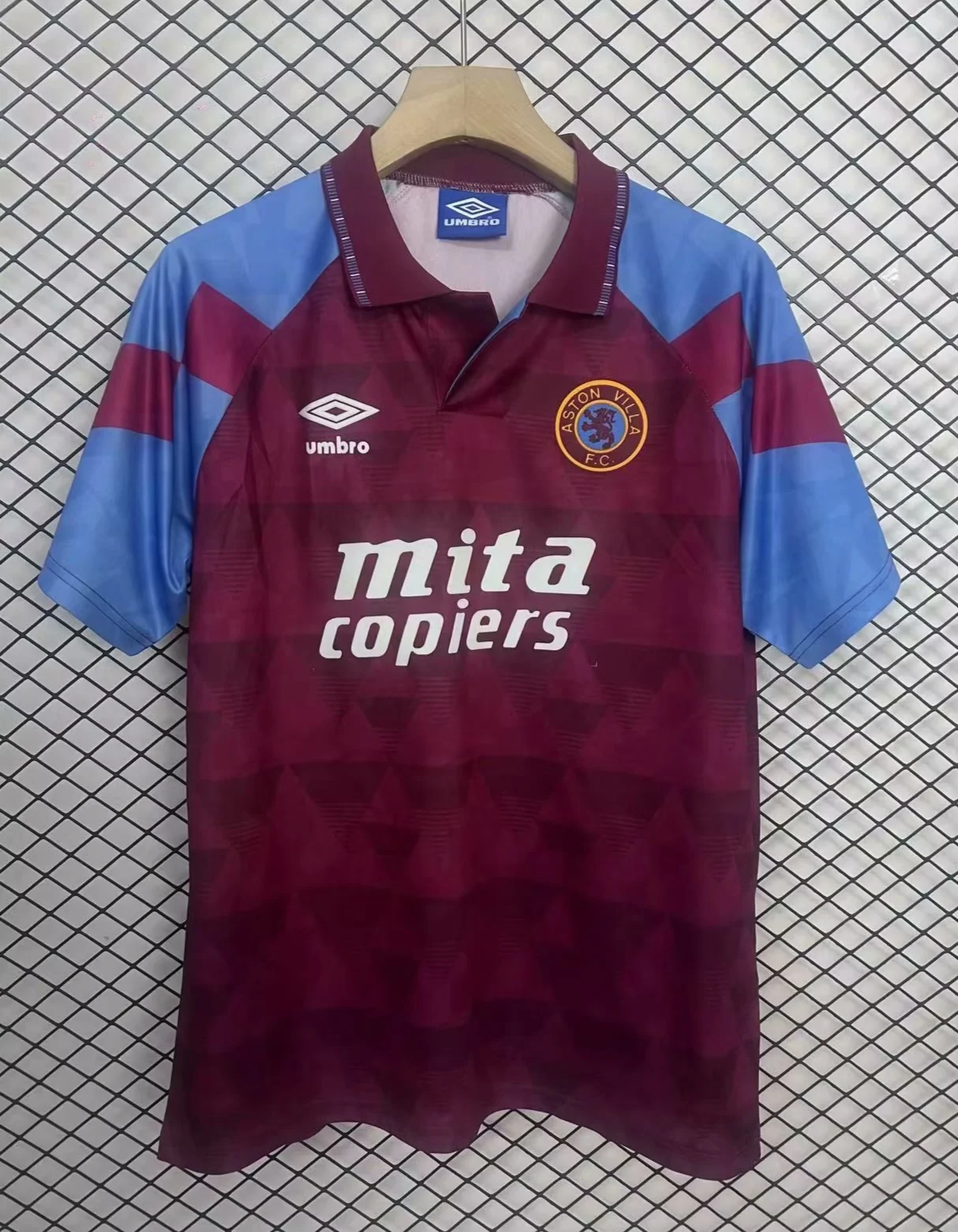 3c3e5c743d2f2d277471cdad81e45c20.webp 1990 Retro Aston Villa Home Football Shirt 1:1 Thai Quality - Image 1