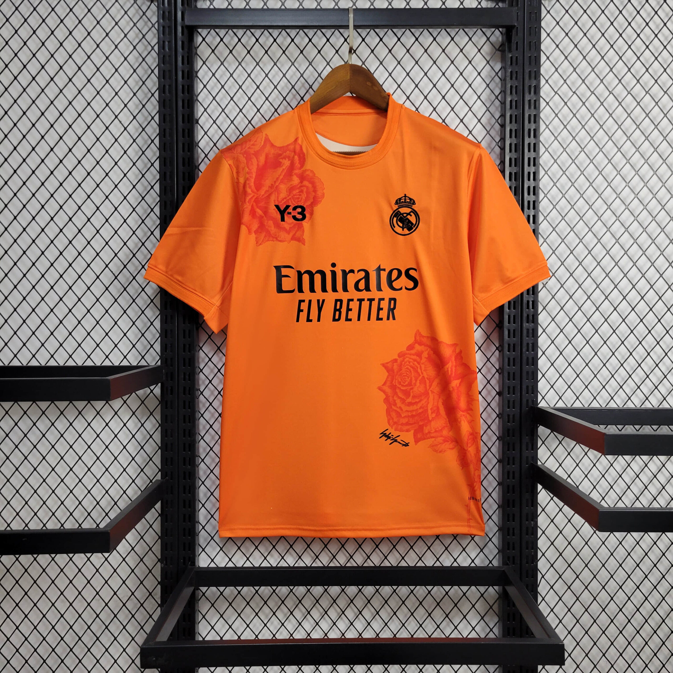 3d6364b2ef3d532d7b303b82f0e76bf9.jpeg 2024/2025 Real Madrid Y-3 Special Edition Orange Football Shirt 1:1 Thai Quality - Image 1