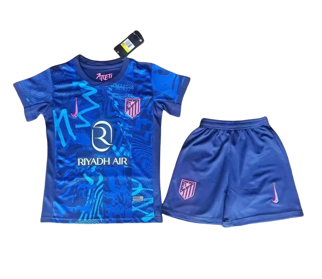420bfcd55ecca8b00ff4a05059a9a9e5.png 2024/2025 Atletico Madrid Third Away Football Shirt Kids Size 1:1 Thai Quality - Image 1