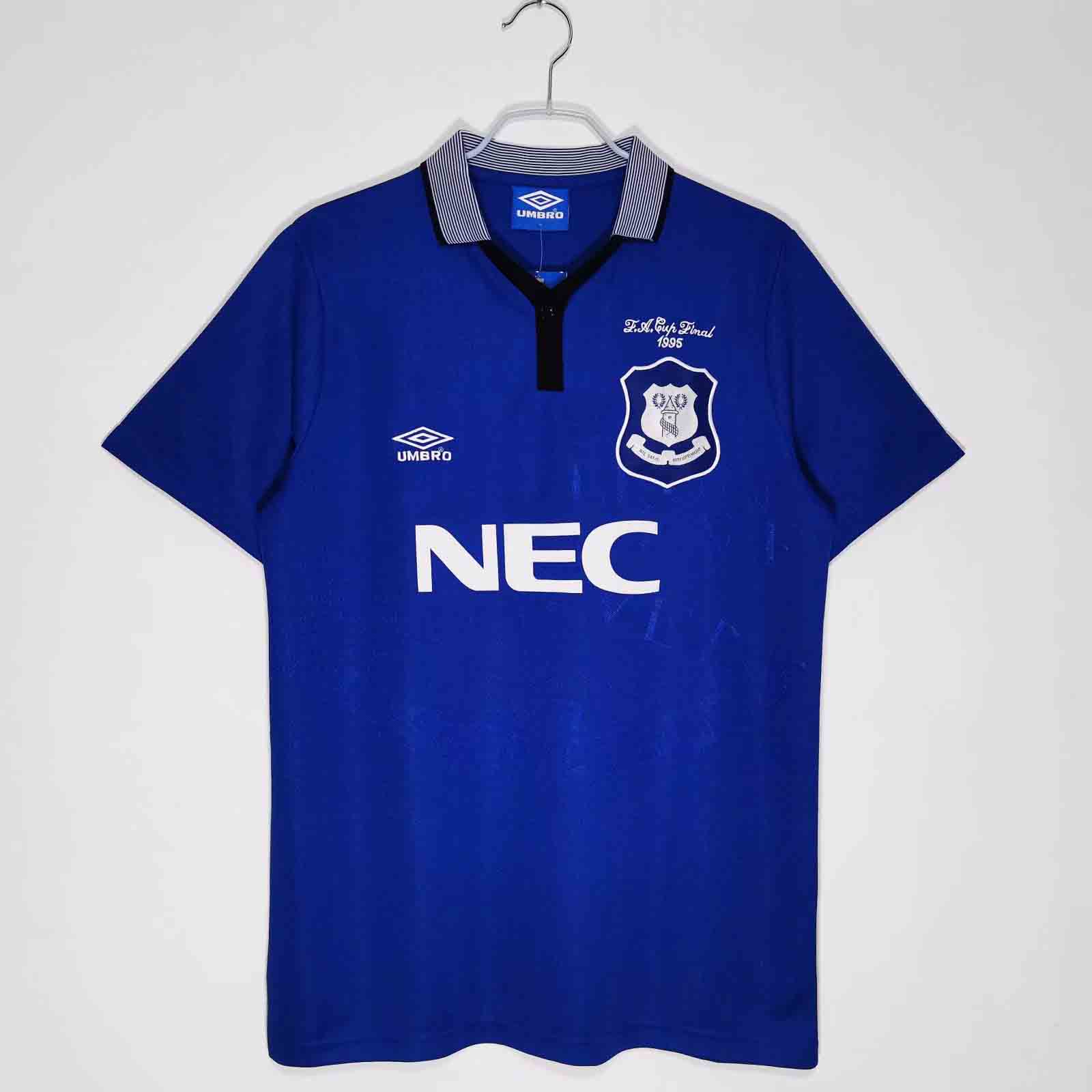 436230d2fbe98713f4b32b70de636043.jpg 1995 Retro Everton Home Football Shirt 1:1 Thai Quality - Image 1
