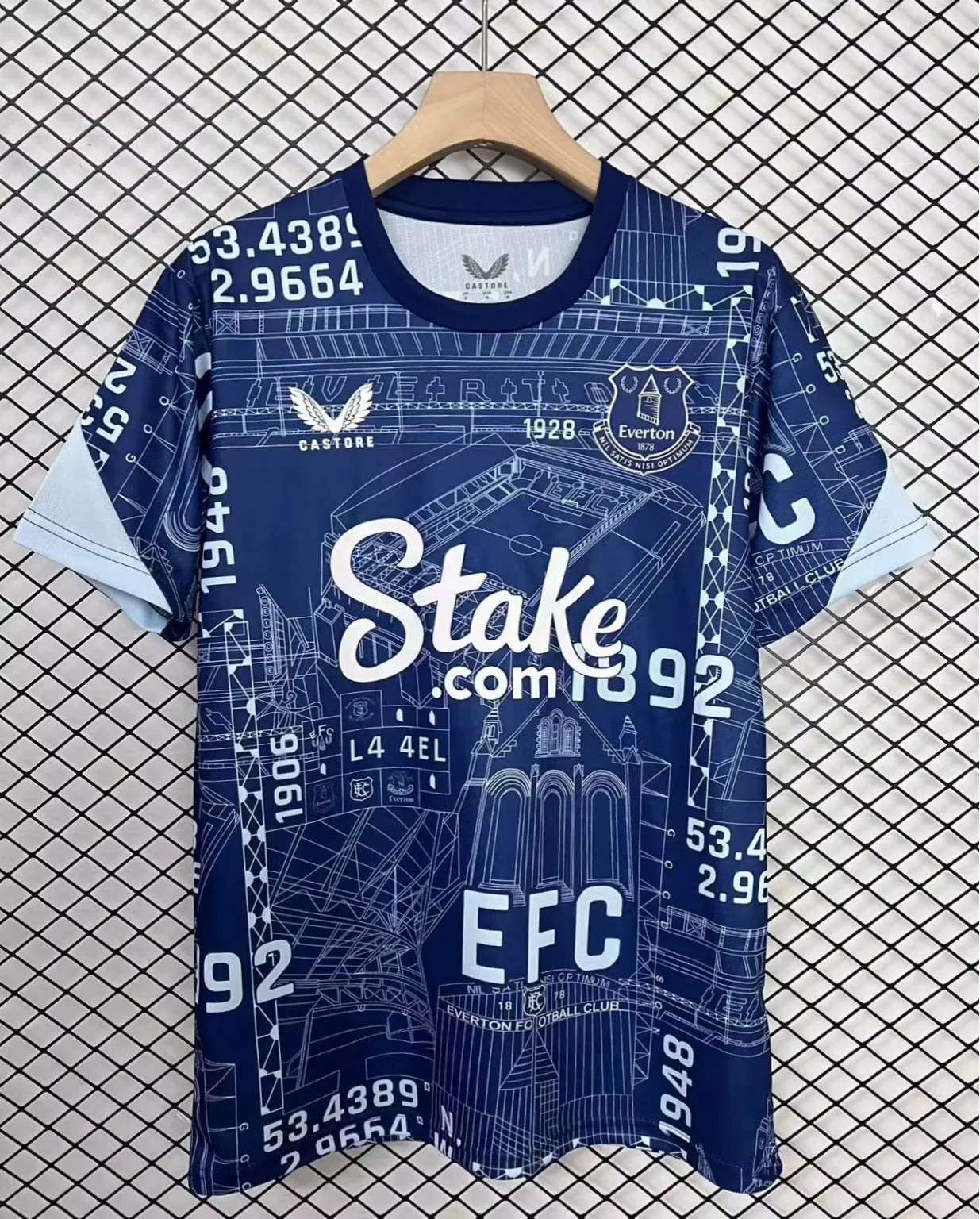 4463029f1a9d76c7d5d333b96e097c44.jpg 2025/2026 Everton Pre-Match Football Shirt 1:1 Thai Quality - Image 1