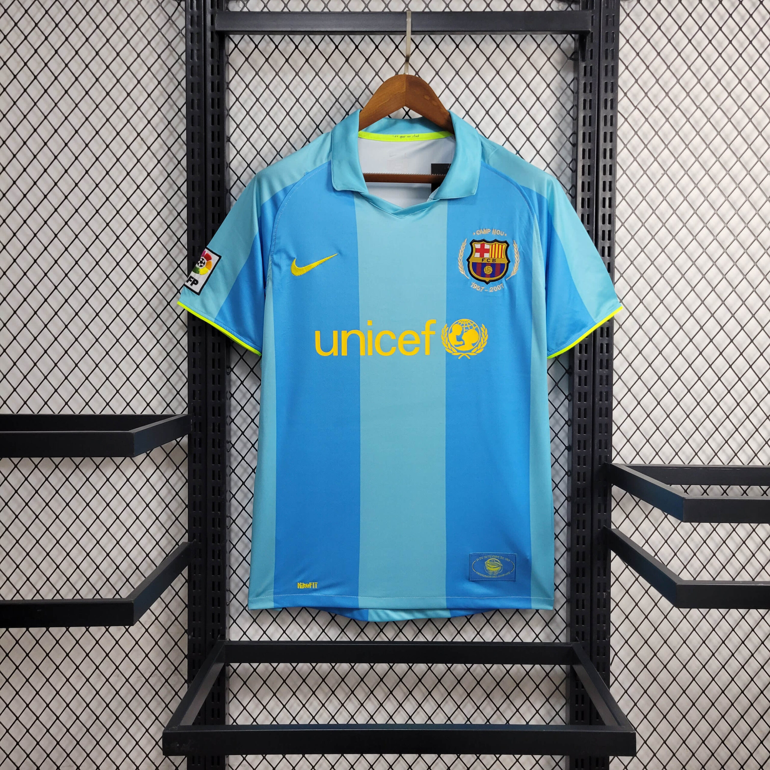 45b4d3295603a48d45bdb2c61b75eb5a.jpeg 2007/2008 Retro Barcelona Away Football Shirt 1:1 Thai Quality - Image 1