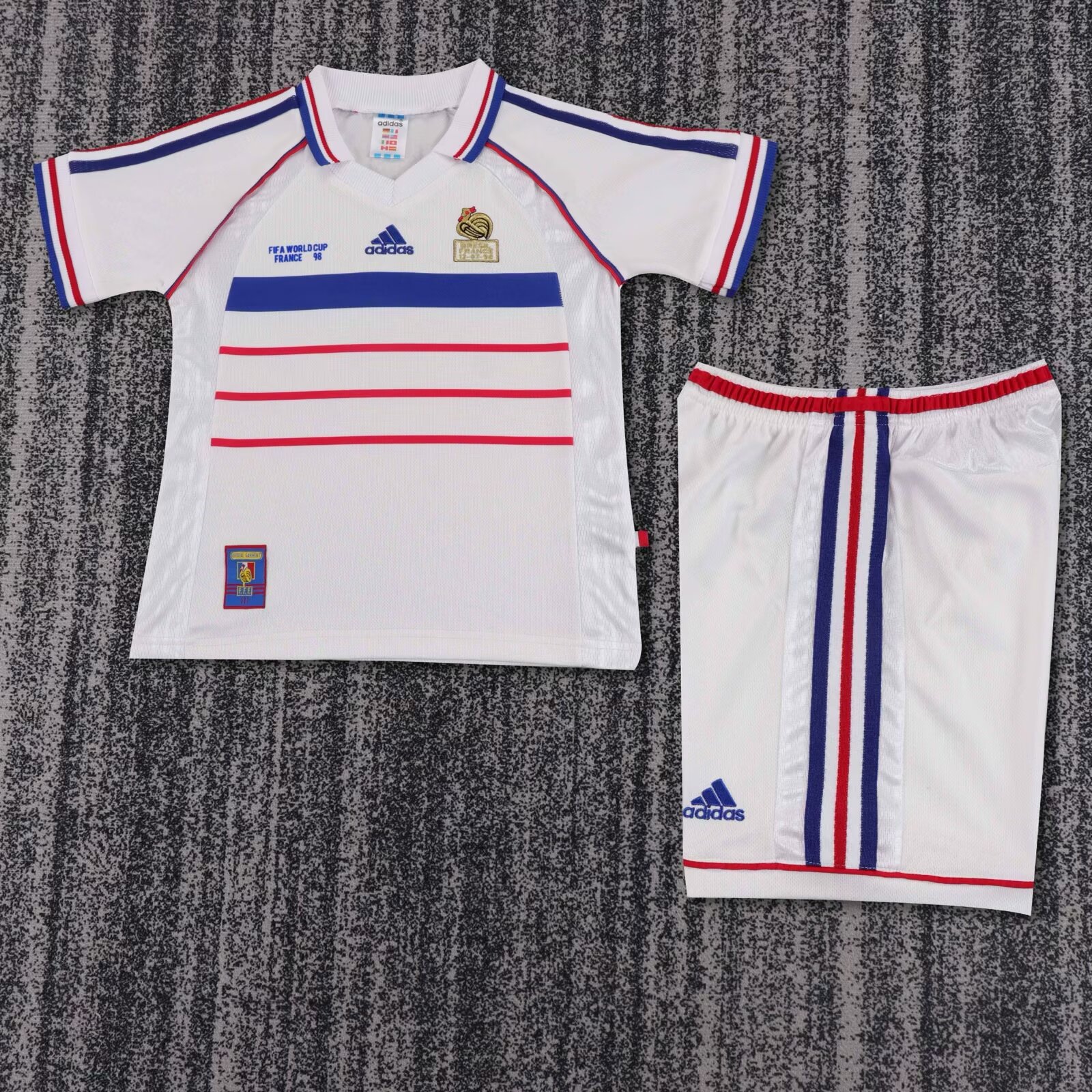 532c3d0c347e1bd0ecb183ca07116abf.jpg 1998 Retro France Away Football Shirt Kids Size 1:1 Thai Quality - Image 1