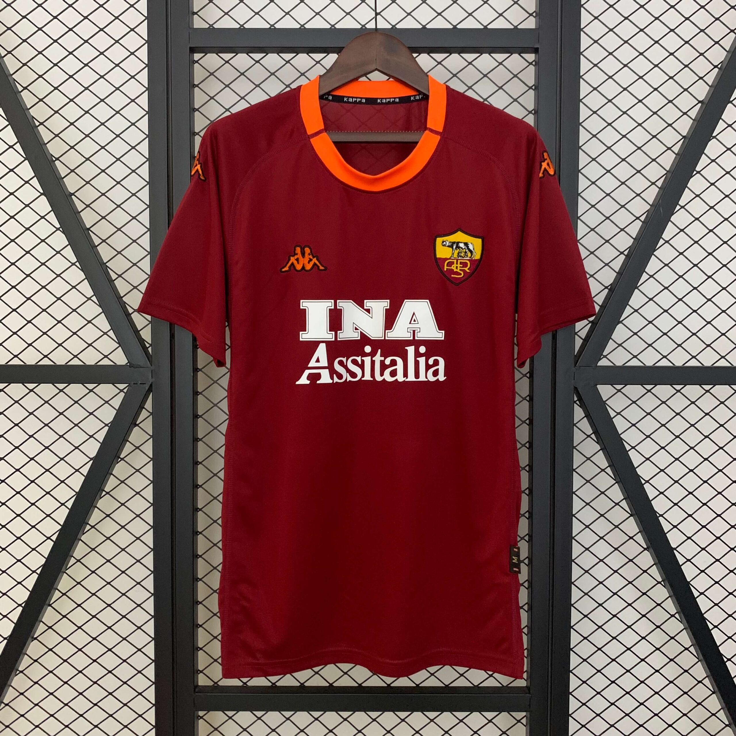 55ea5f252a8dcaa29ffcacee3a4bbf4a.jpg 2000/2001 Retro AS Roma Home Football Shirt 1:1 Thai Quality - Image 1