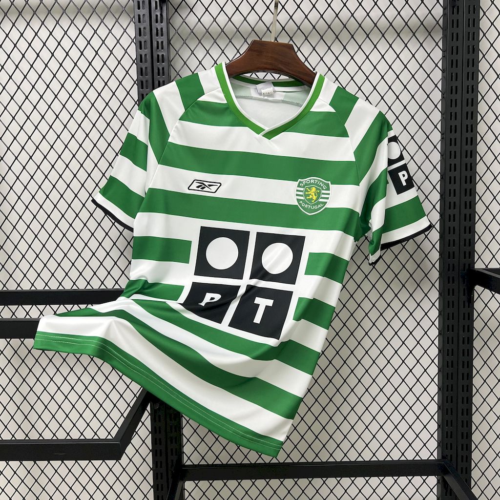 664fc74a16f0f96b7fa271a67a14f2aa.jpg 2003/2004 Retro Sporting Lisbon Home Football Shirt 1:1 Thai Quality - Image 1
