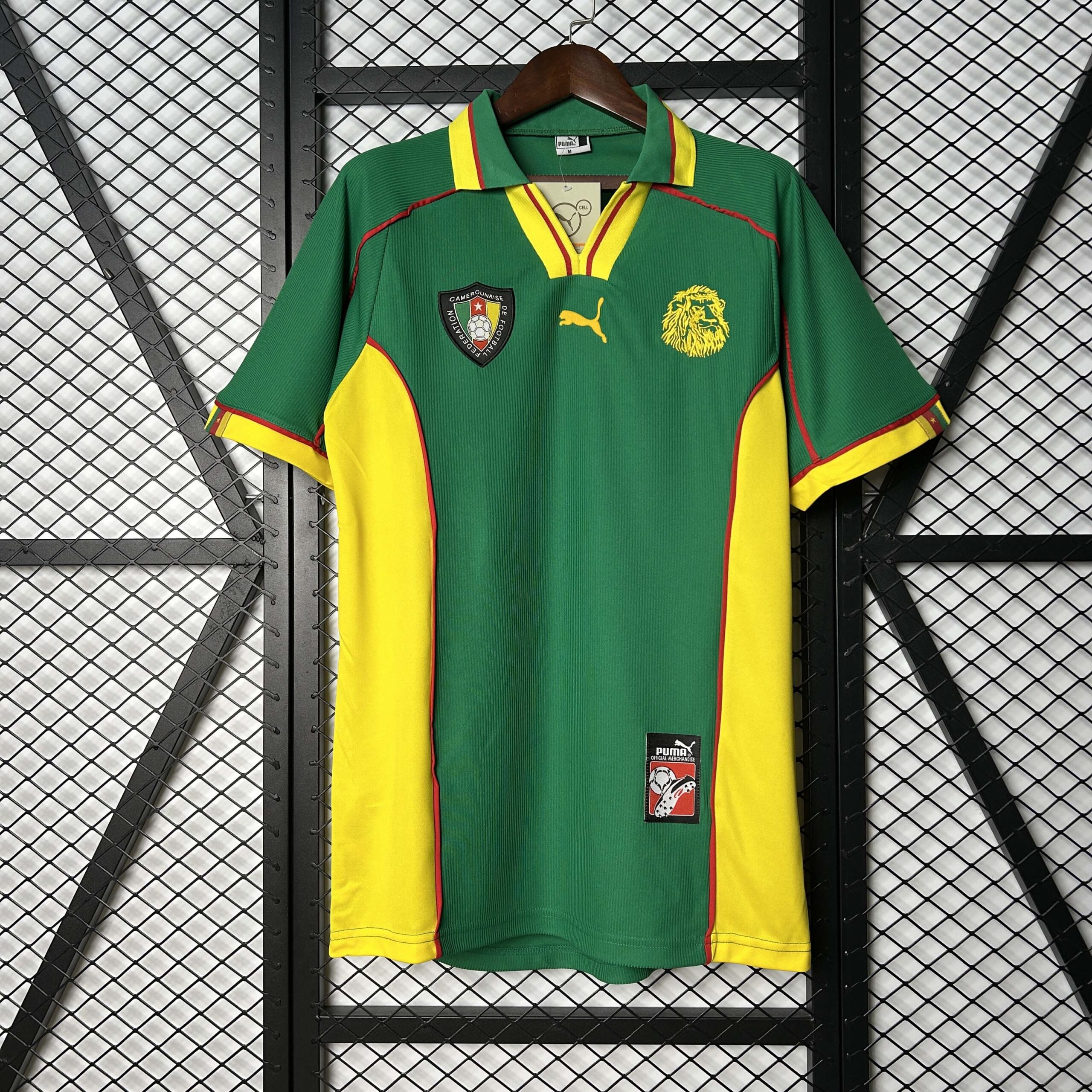 7a4a444a33317641b738808210c4592e.jpg 1998 Retro Cameroon Home Football Shirt 1:1 Thai Quality - Image 1