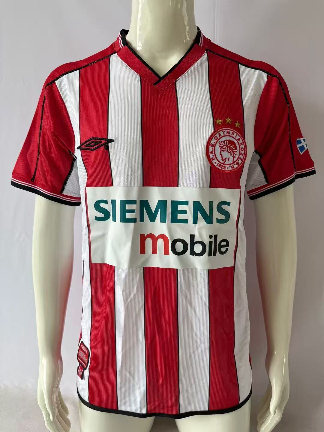 7fd807b85e86497661fa040f6555083d.jpg 2002/03 Retro Olympiacos CFP Home Football Shirt 1:1 Thai Quality - Image 1