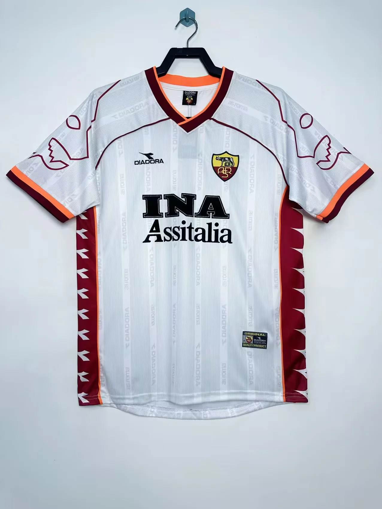 82bc5a7a40c42f81f036c51882d84595.webp 1999/2000 Retro AS Roma Away Football Shirt 1:1 Thai Quality - Image 1