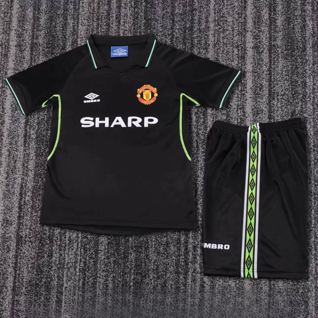 89412f9d6c7eb578884c39160b872881.jpg 1998/1999 Retro Manchester United Third Away Football Shirt Kids Size 1:1 Thai Quality - Image 1