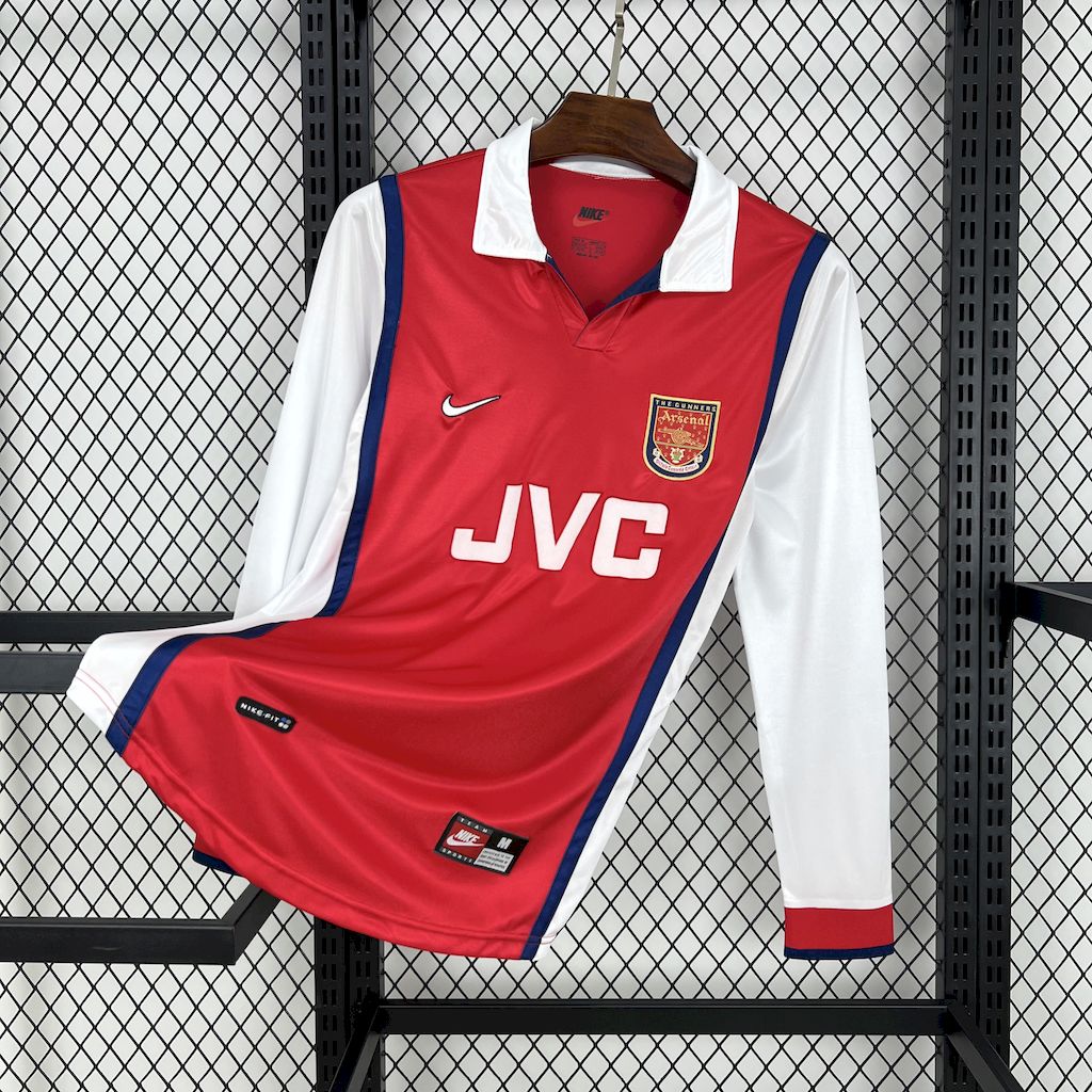 905028a2166bac7e9a3e2ea7db7c337f.jpg 1998/1999 Retro Long Sleeve Arsenal Home Football Shirt 1:1 Thai Quality - Image 1