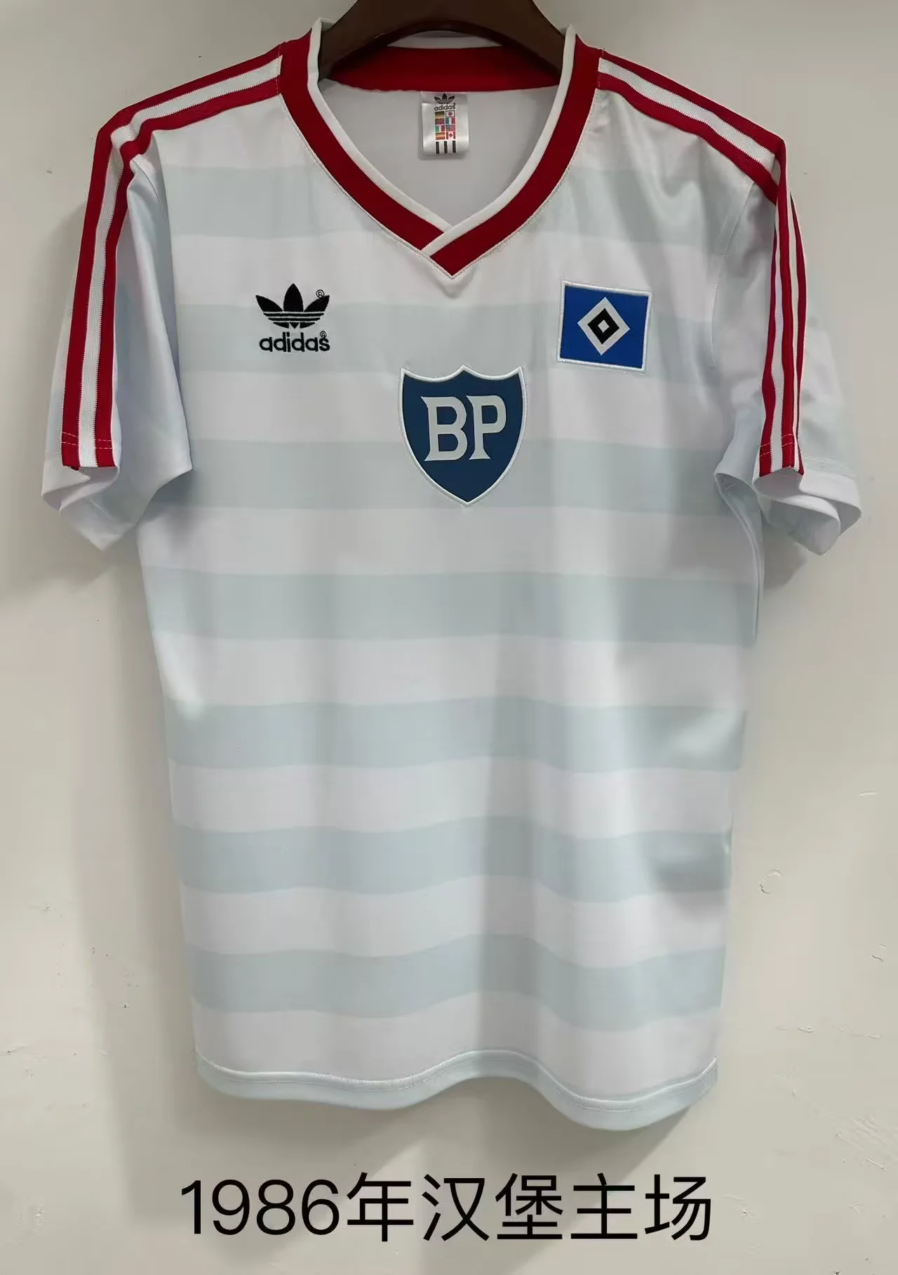 958b63ea6eaadf0064cec96389e5b51f.webp 1986 Retro Hamburger SV Home Football Shirt 1:1 Thai Quality - Image 1