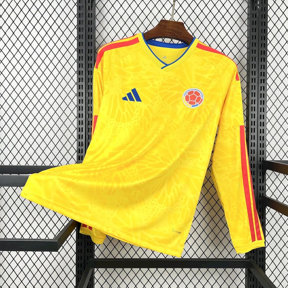 99c3ec4f65424791828d60dbbc0bdc6c.jpg 2026 Long Sleeve Colombia Home Football Shirt 1:1 Thai Quality - Image 1