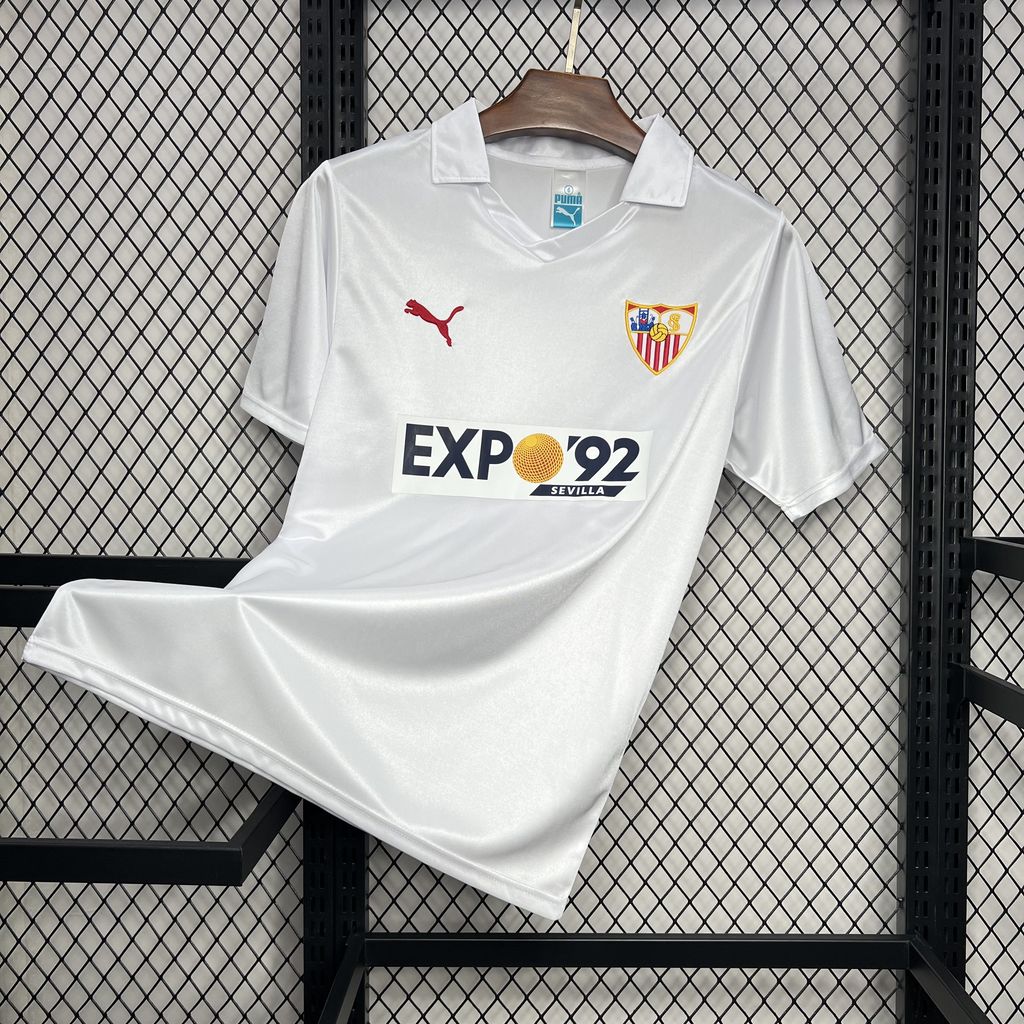 9e888c785a830e1cbd68de602c055e1a.jpg 1987/1990 Retro Sevilla Home Football Shirt 1:1 Thai Quality - Image 1