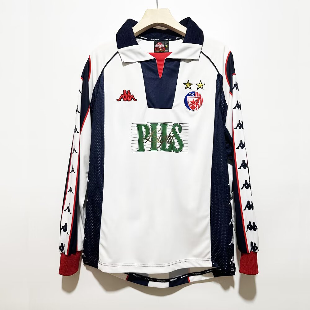 a4f797df0af161841e8453cf40953c12.jpg 1999/2001 Retro Long Sleeve Red Star Belgrade Away Football Shirt 1:1 Thai Quality - Image 1
