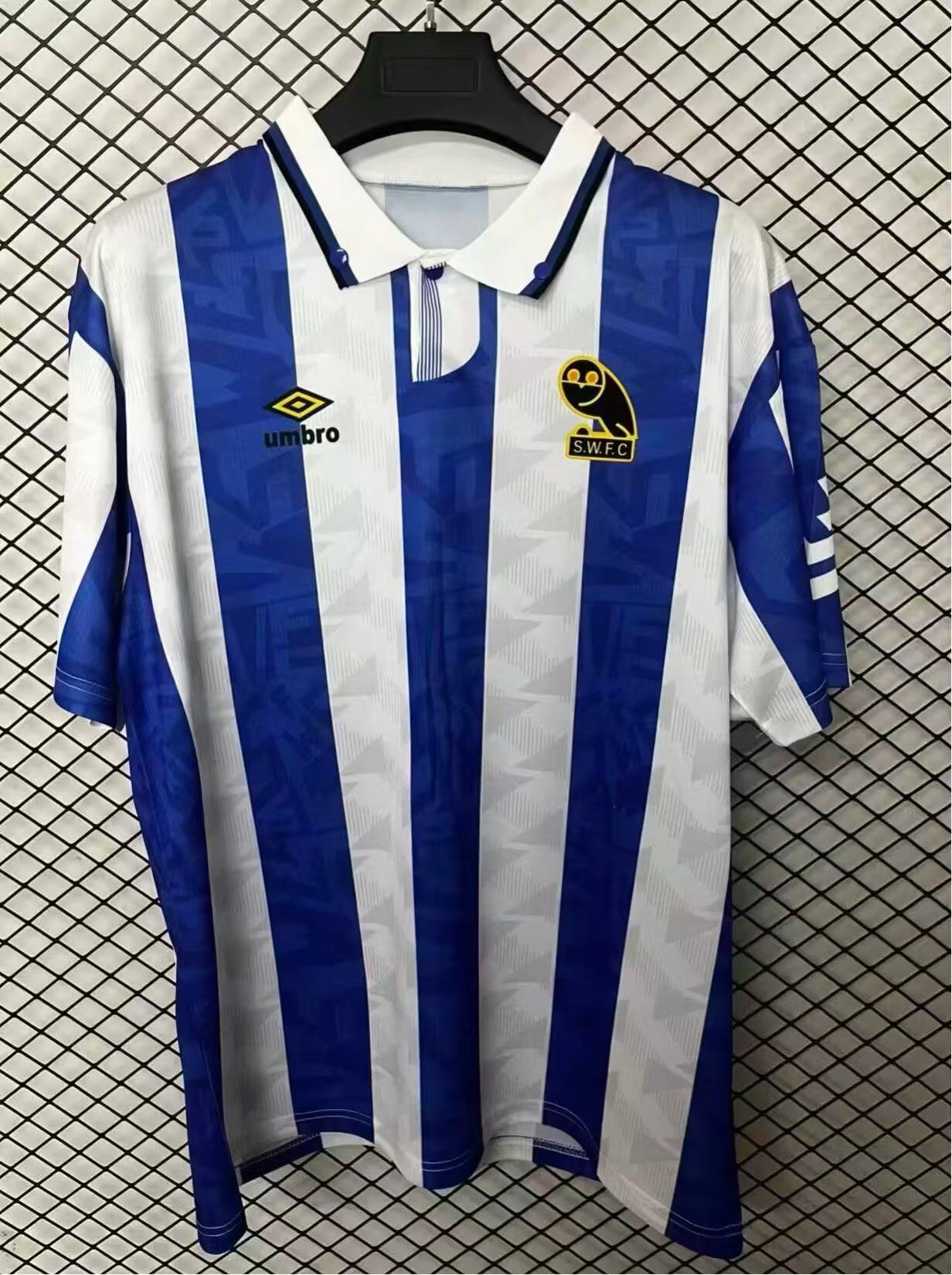 ab30bd8ce259c5557bebd27ad16e42a3.jpg 1991 Retro Sheffield Wednesday Home Football Shirt 1:1 Thai Quality - Image 1
