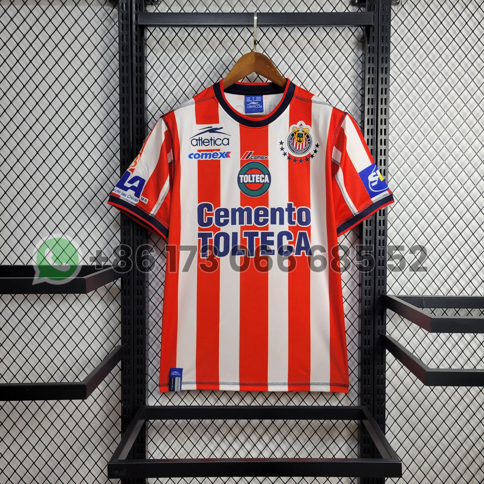 ad8075964ac6b61aba5f5ef859ec4b9e.jpg 2002/2003 Retro Chivas de Guadalajara Home Football Shirt 1:1 Thai Quality - Image 1