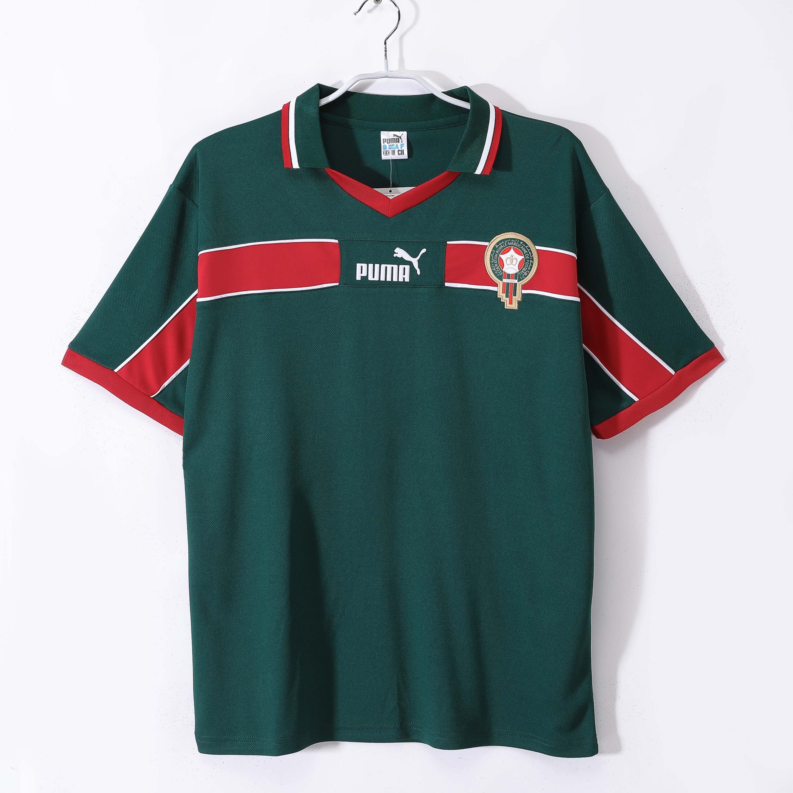 c1ee5fcfc5e9f828d4ac593be043a2a7.jpg 1998 Retro Morocco Home Football Shirt 1:1 Thai Quality - Image 1