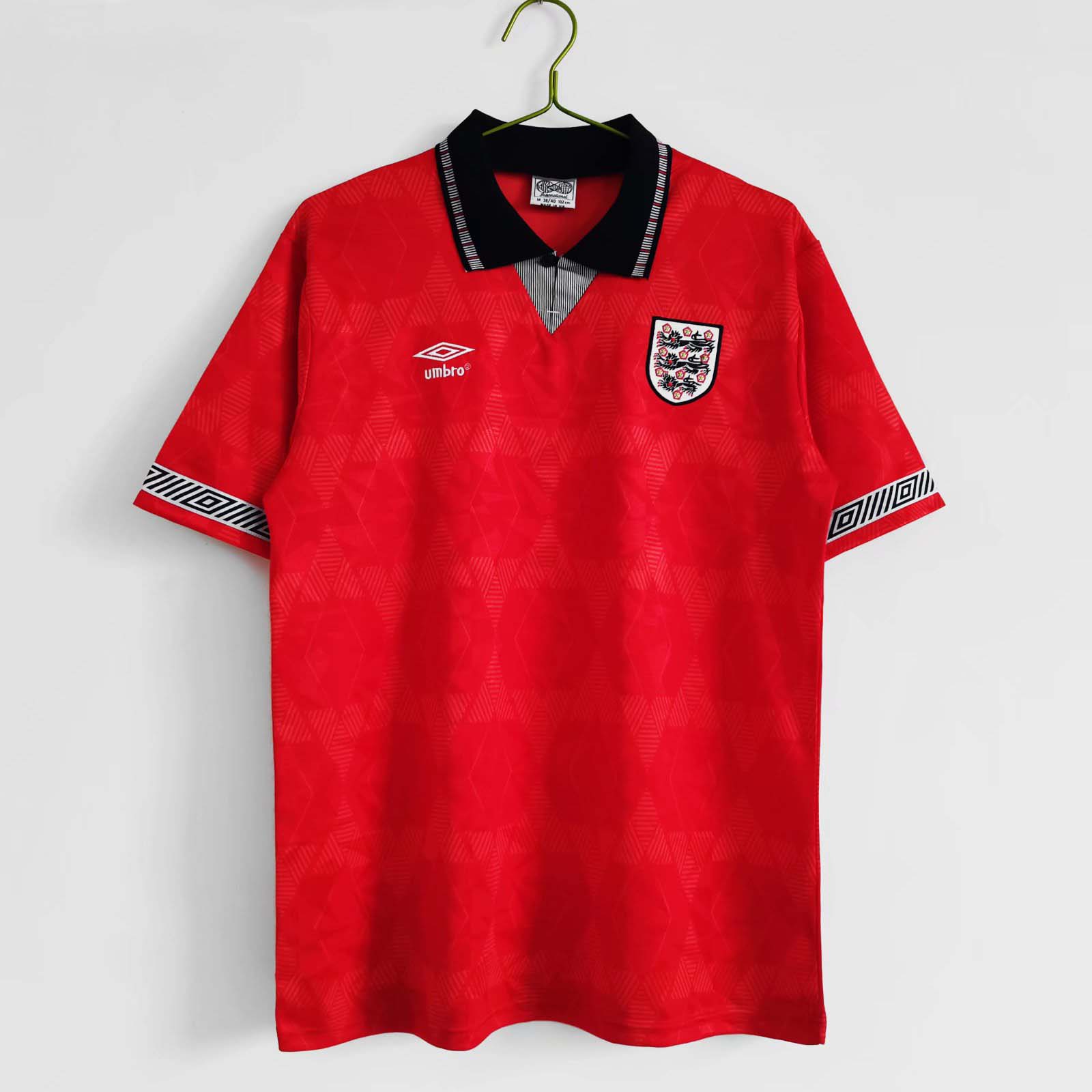 dc138bd66d70d5bfdde1ed24a926ac7c.jpg 1990 Retro England Away Football Shirt 1:1 Thai Quality - Image 1