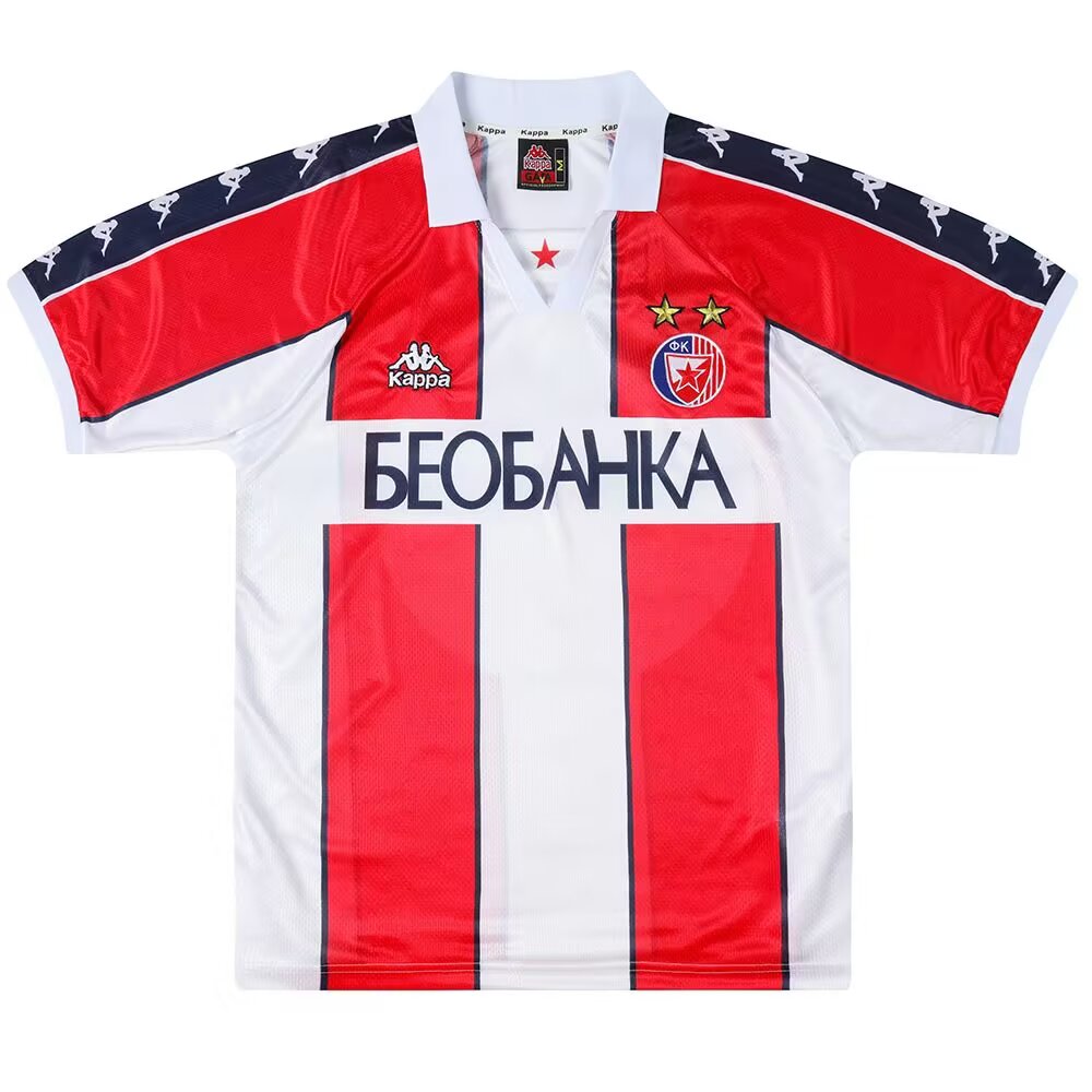 efdf1432170330d0d438b08216eda10a.jpg 1995/1997 Retro Red Star Belgrade Home Football Shirt 1:1 Thai Quality - Image 1