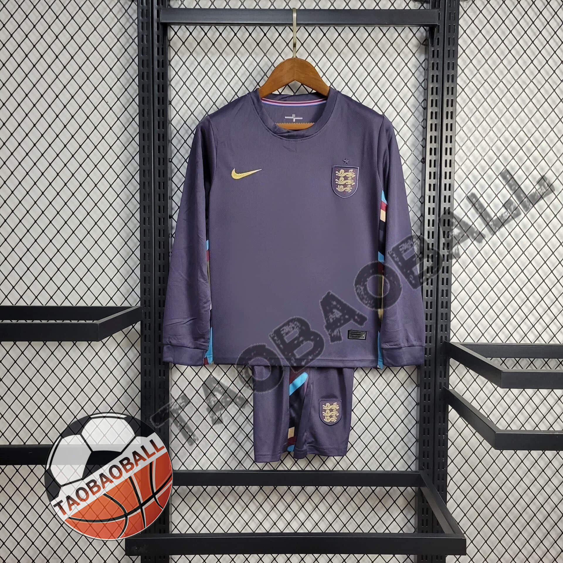 f807d6ddce37f9865818812b1d991a5d.jpg 2024 Long Sleeve England Away Football Shirt Kids Size 1:1 Thai Quality - Image 1
